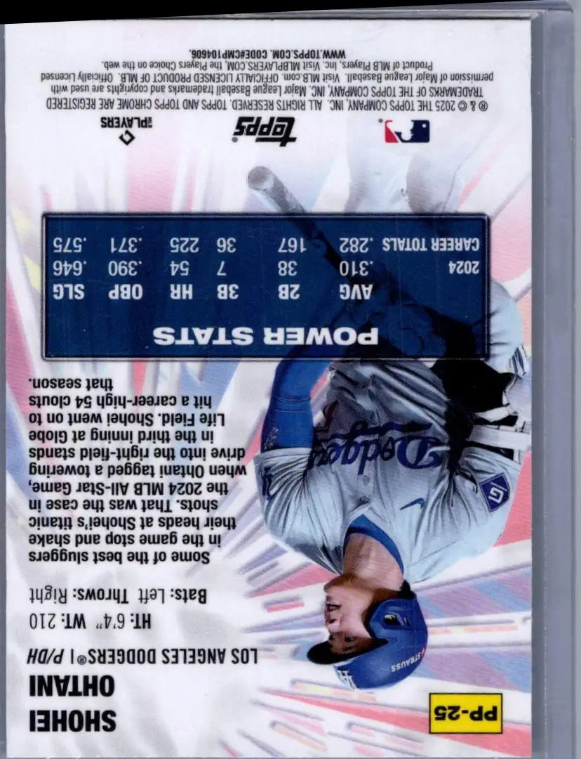 Baseball trading card featuring Shohei Ohtani Power Players from 2025 Topps Chrome