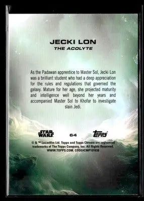 2025 Topps Chrome Sapphire Edition Star Wars #64 Jecki Lon