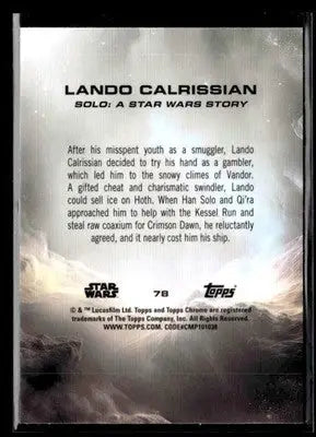 2025 Topps Chrome Sapphire Edition Star Wars #78 Lando Calrissian