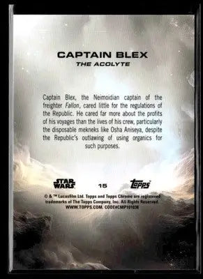 2025 Topps Chrome Sapphire Star Wars #15 Captain Blex Gold Sapphire #11/50