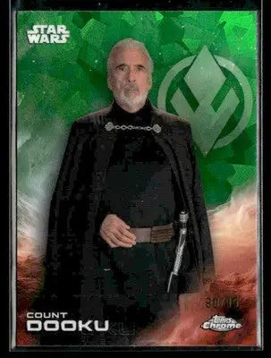 2025 Topps Chrome Sapphire Star Wars #27 Count Dooku Green Sapphire #90/99
