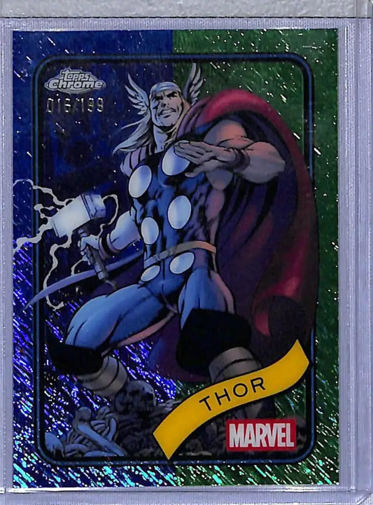 2025 Topps Chrome Spider Man Blue Green Thor Marvel trading card NM-MT