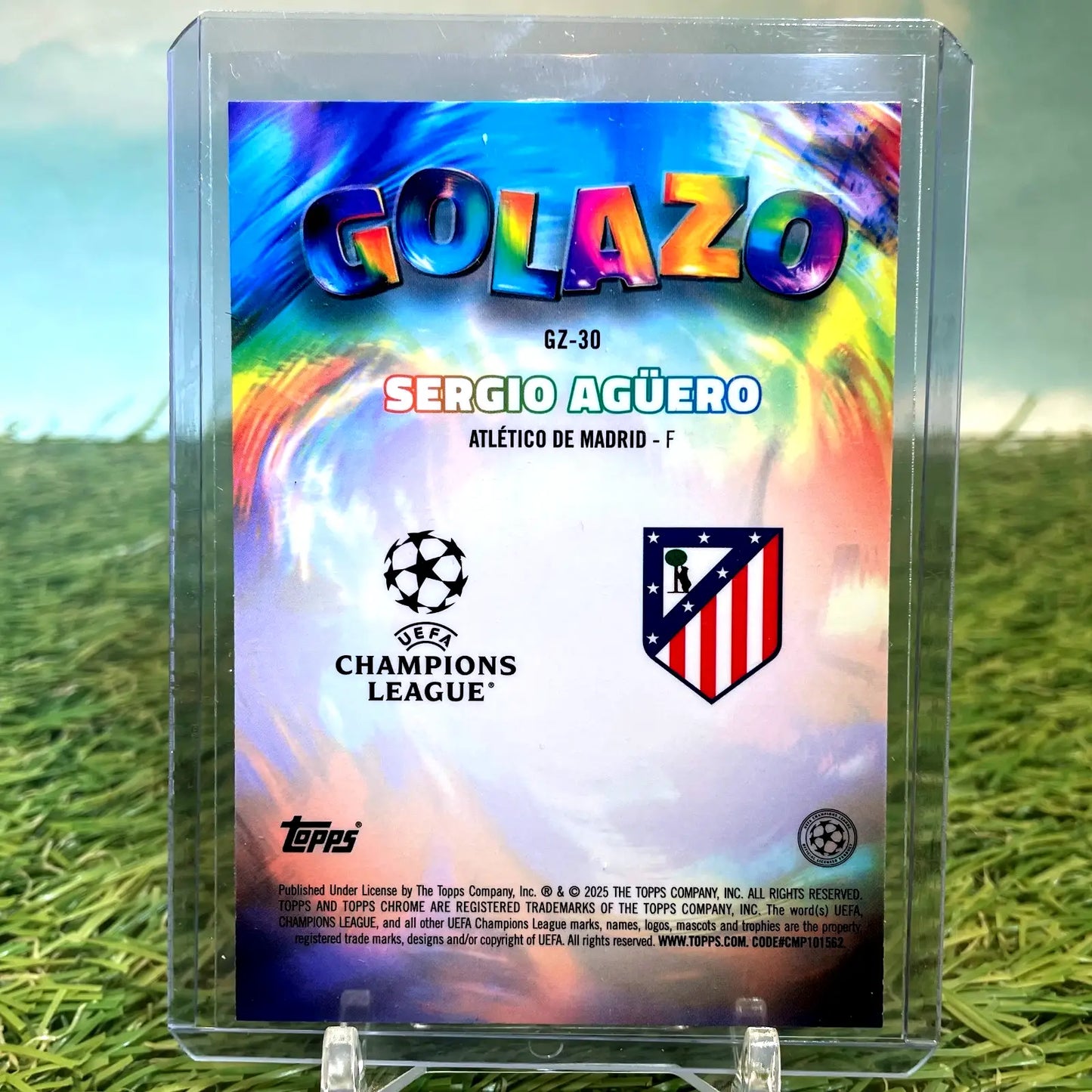 2025 Topps Chrome UEFA Sergio Agüero Golazo trading card for collectors