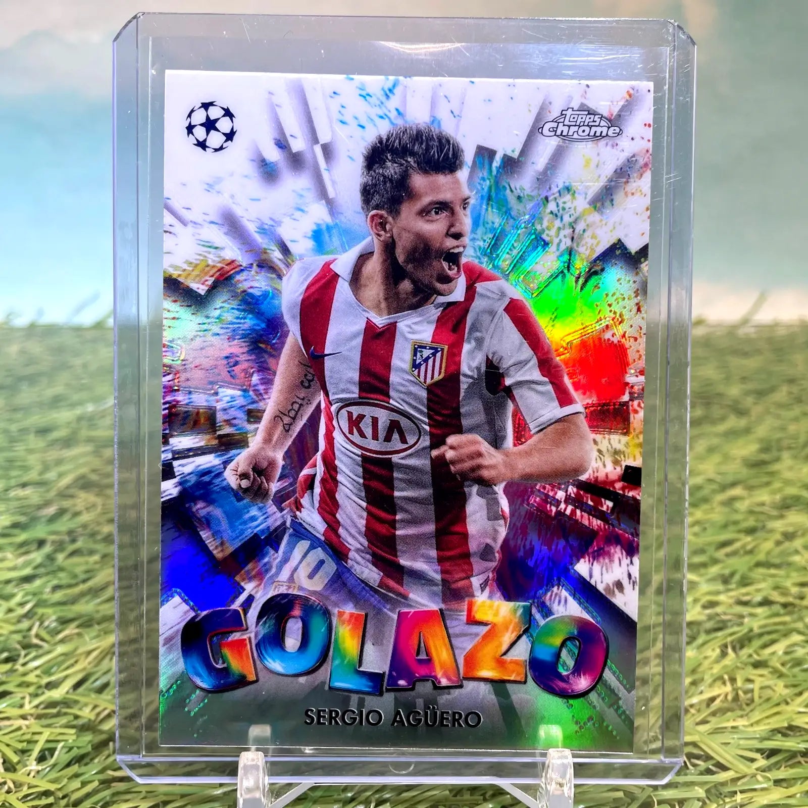 Sergio Agüero soccer trading card 2025 Topps Chrome UEFA Golazo image