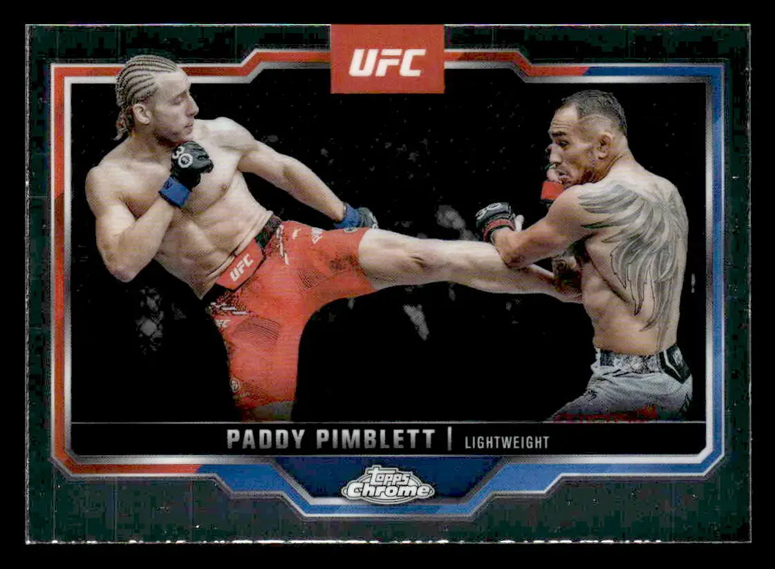 UFC trading card featuring Paddy Pimblett from 2025 Topps Chrome UFC series
