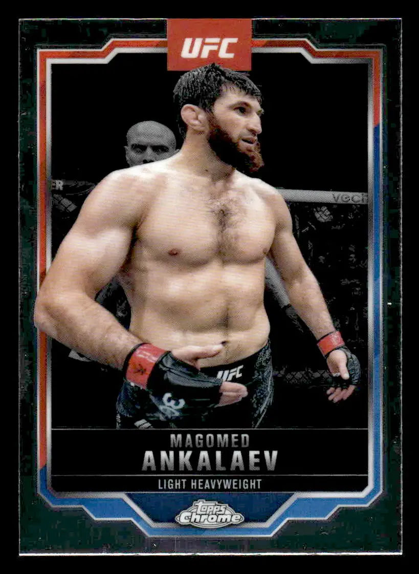 Collectible Topps Chrome UFC trading card of Magomed Ankalaev from 2025 Topps Chrome UFC series