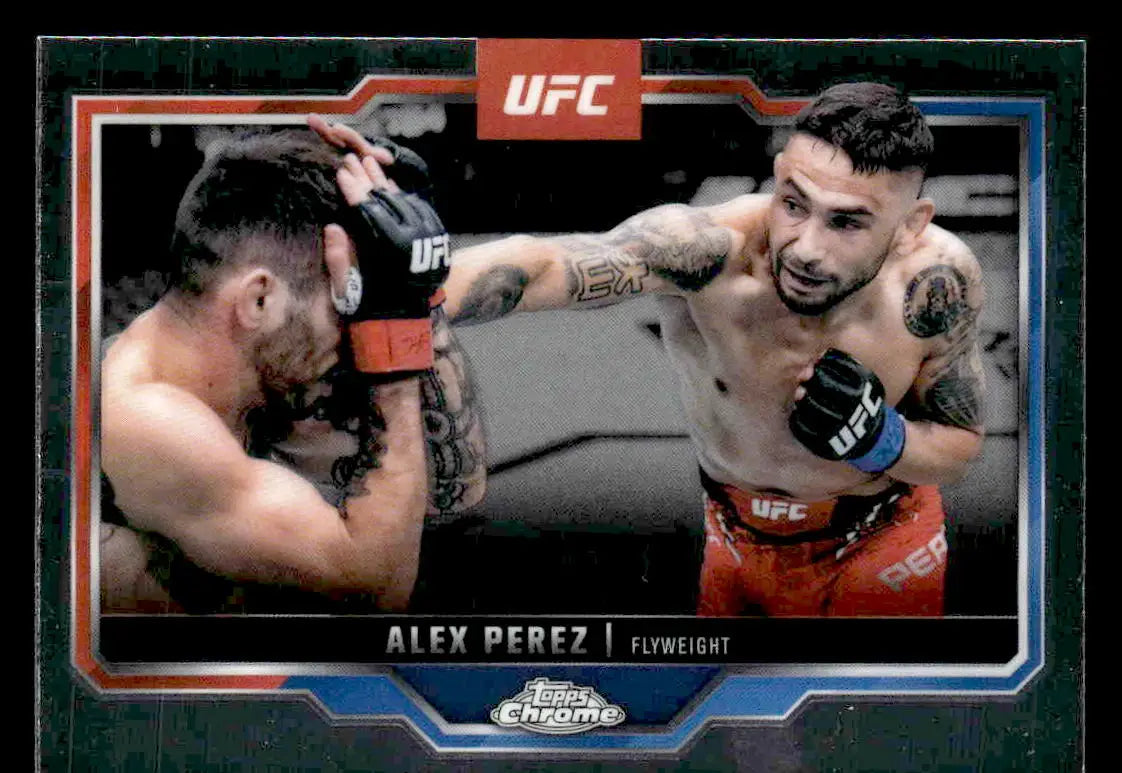 UFC trading card featuring Alex Perez from 2025 Topps Chrome UFC collection