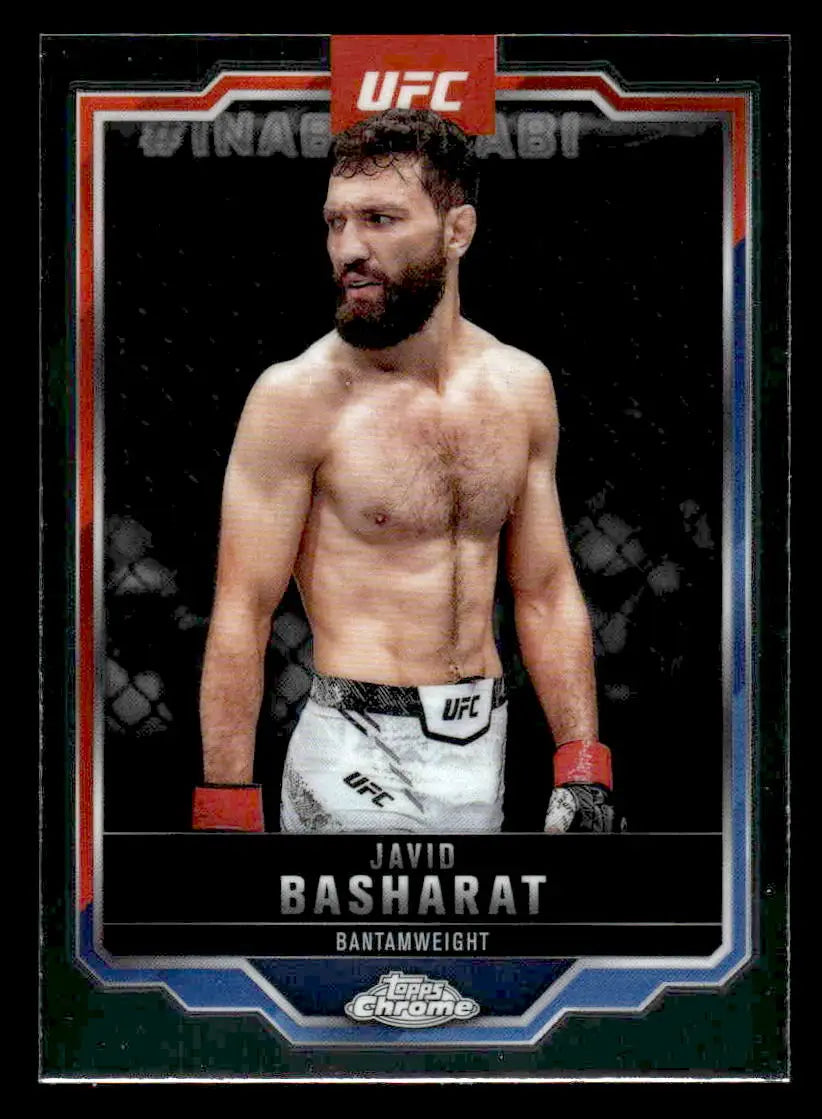 UFC trading card featuring Javid Basharat from 2025 Topps Chrome UFC collection