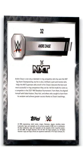 2025 Topps Chrome WWE Refractor Sepia Andre Chase wrestling card, WWE refractor sepia design