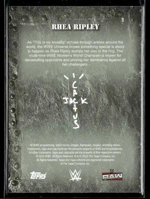 2025 Topps Chrome WWE x Cactus Jack #2 Rhea Ripley