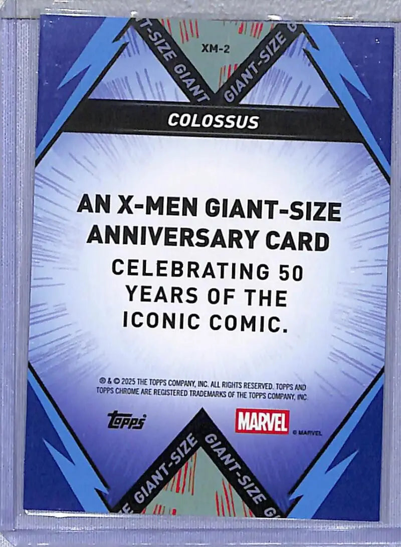 Colossus X-Men giant size anniversary card from 2025 Topps Chrome Giant Size series