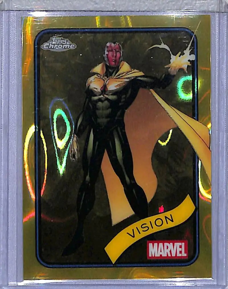 2025 Topps Chrome Yellow Lava Vision trading card displaying vibrant yellow lava design