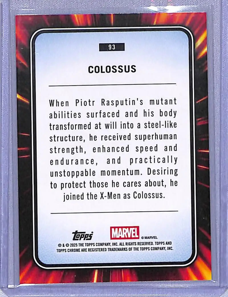 2025 Topps Chrome Yellow Lava Colossus trading card, chrome yellow lava collectible