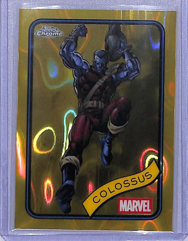 2025 Topps Chrome Yellow Lava Colossus Marvel trading card displayed on product page