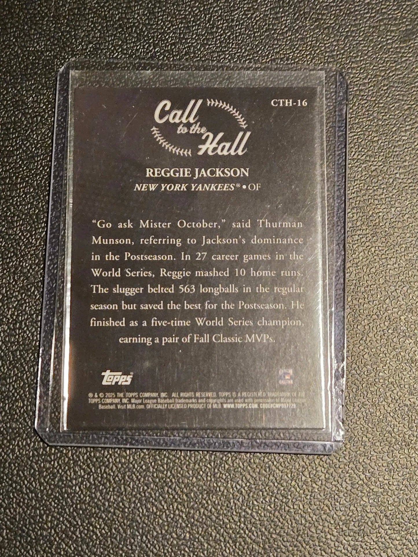 Baseball trading card of Reggie Jackson from 2025 Topps Call to the Hall series