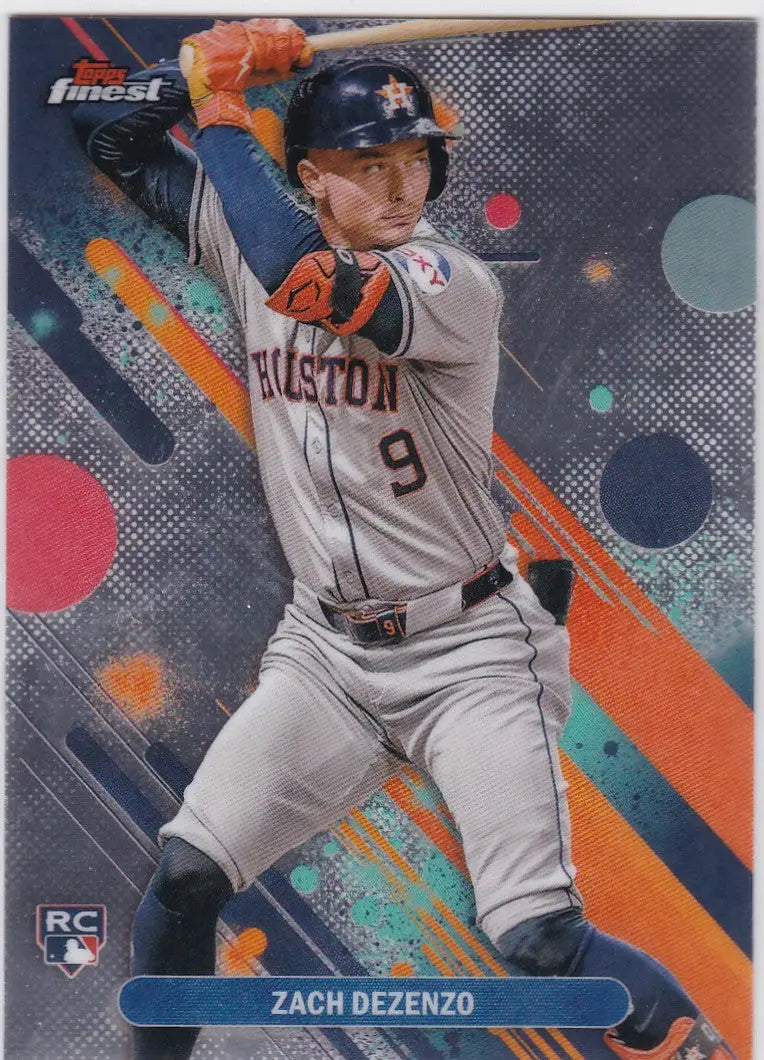 Baseball trading card featuring Zach Dezenzo Dezenko RC Houston Astros Topps Finest