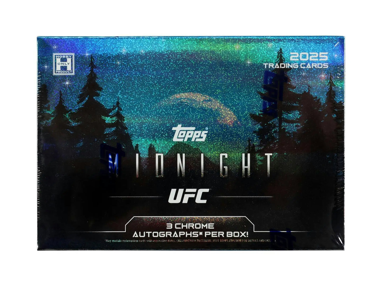 Topps Midnight UFC Hobby Box with black light design for collectible UFC trading cards