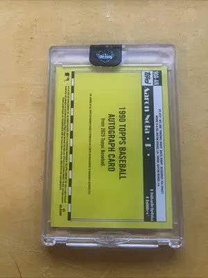 Aaron Nola 1990 Topps Baseball Autograph Card in protective holder from Topps Series 1