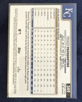 2025 Topps Series 1 #349 Vinnie Pasquantino Rainbow Foil - Kansas City Royals