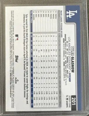 Baseball trading card of Tyler Glasnow from 2025 Topps Series 1 Cactus League Foil
