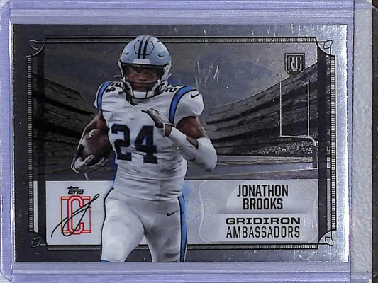 Jonathon Brooks football card from 2025 Topps Signature Class Gridiron Ambassadors