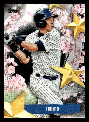 2025 Topps SOJ-18 Ichiro Stars baseball trading card with cherry blossoms and gold stars