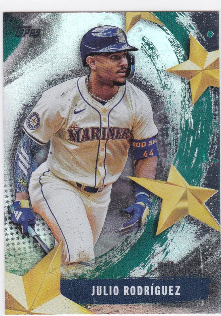 Julio Rodriguez Seattle Mariners baseball card from 2025 Topps Stars of the MLB