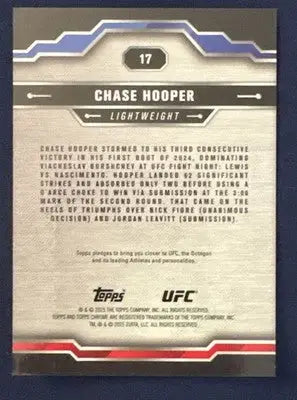 Illustrated Chase Hooper trading card with metallic sheen from Topps UFC Chrome 2025