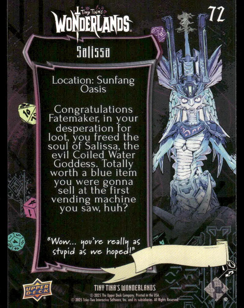 2025 Upper Deck Tiny Tina’s Wonderlands Salissa #72 - Trading Card