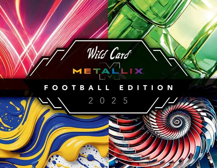 Wild Card Metallix Football Hobby Box with abstract textured design by Columbia Sports Cards