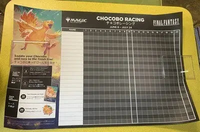 Chocobo Racing Final Fantasy score sheet poster from Wizards MTG Final Fantasy set