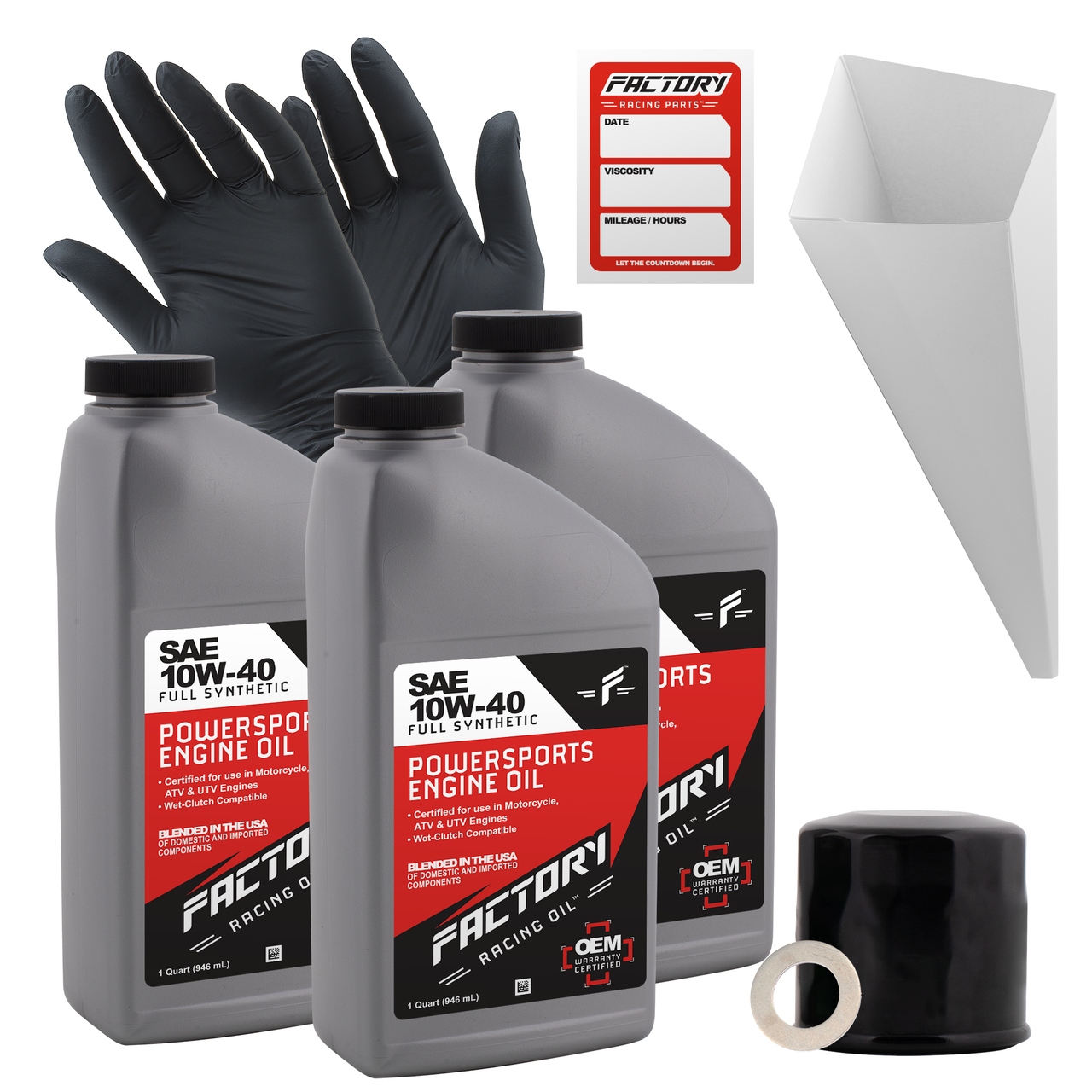 10W-40 3 Quart Oil Change Kit For Honda NT650, VT600C, VT600CD