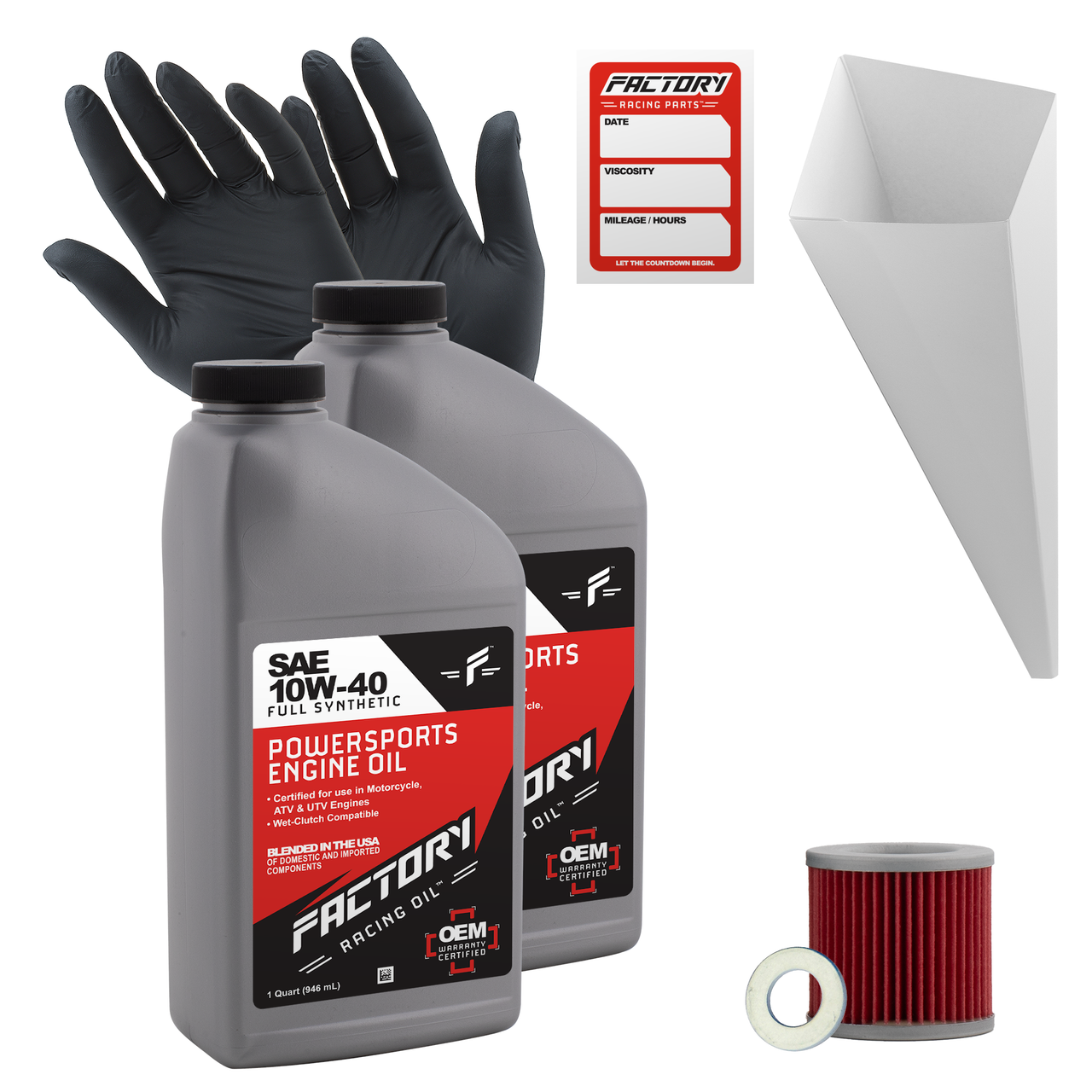10W-40 Full Synthetic 2 Quart Oil Change Kit For Kawasaki EX305 GPZ305