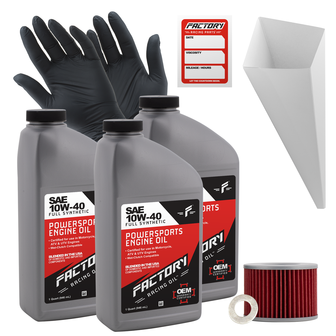 10W-40 Full Synthetic 3 Quart Oil Change Kit For Kawasaki KLE250