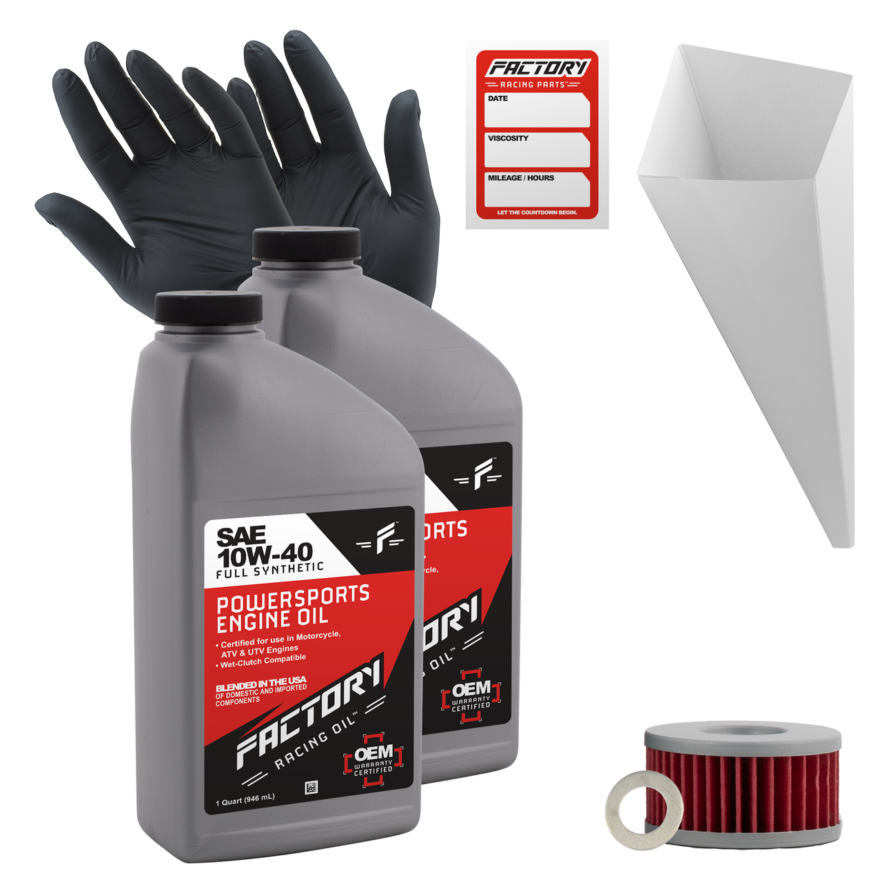 10W-40 Full Synthetic 2 Quart Oil Change Kit fits Suzuki DR250S, TU250X, DR350