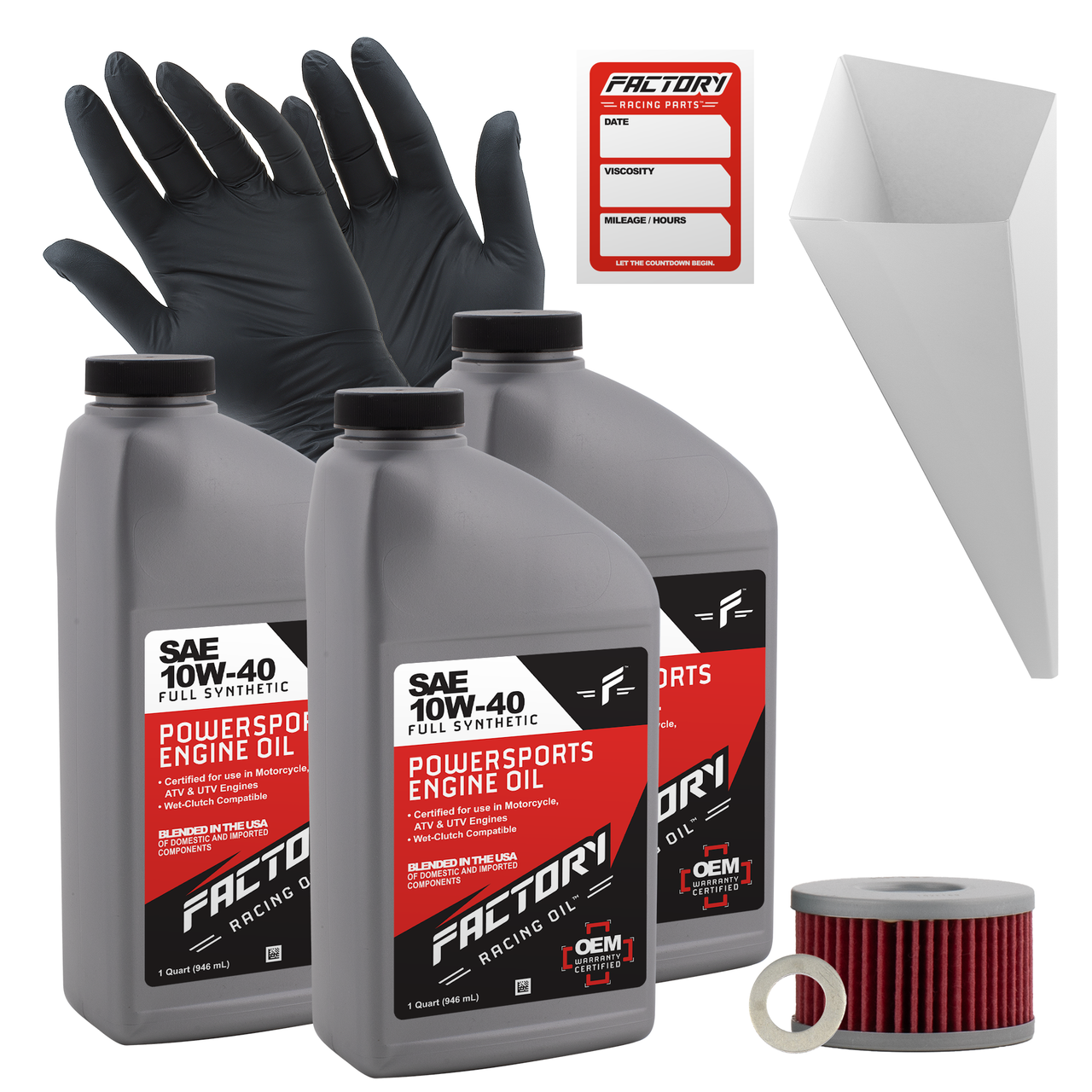 10W-40 Full Synthetic 3 Quart Oil Change Kit fits Suzuki DR650S, DR650SE