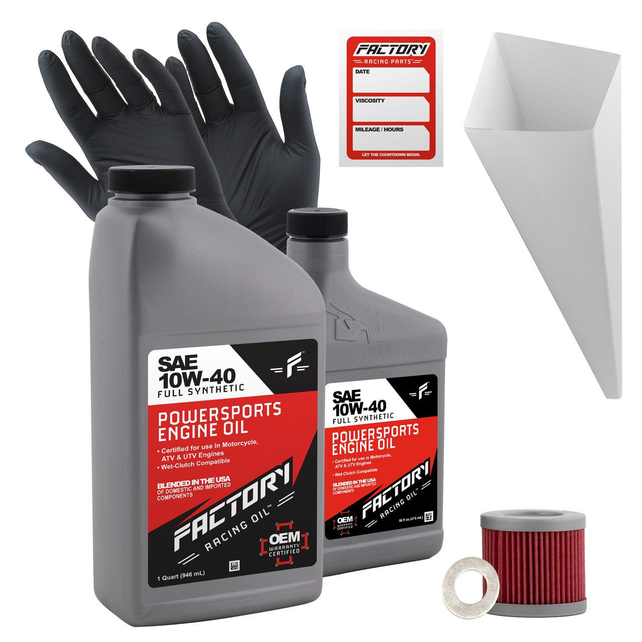10W-40 Full Synthetic 1.5 Quart Oil Change Kit fits Suzuki AN400 Burgman, LT-Z90 Quadsport