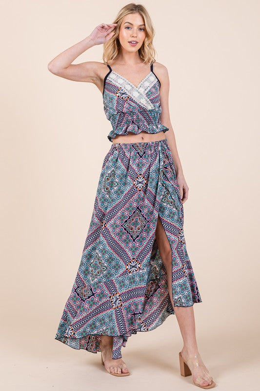 Orange Farm's Tribal Print 2PC Top & Skirt Set USA ??