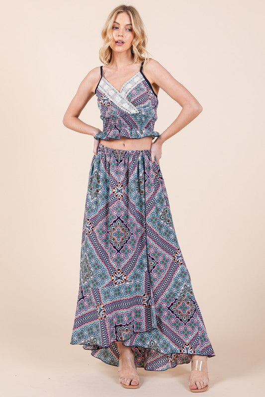 Orange Farm's Tribal Print 2PC Top & Skirt Set USA ??