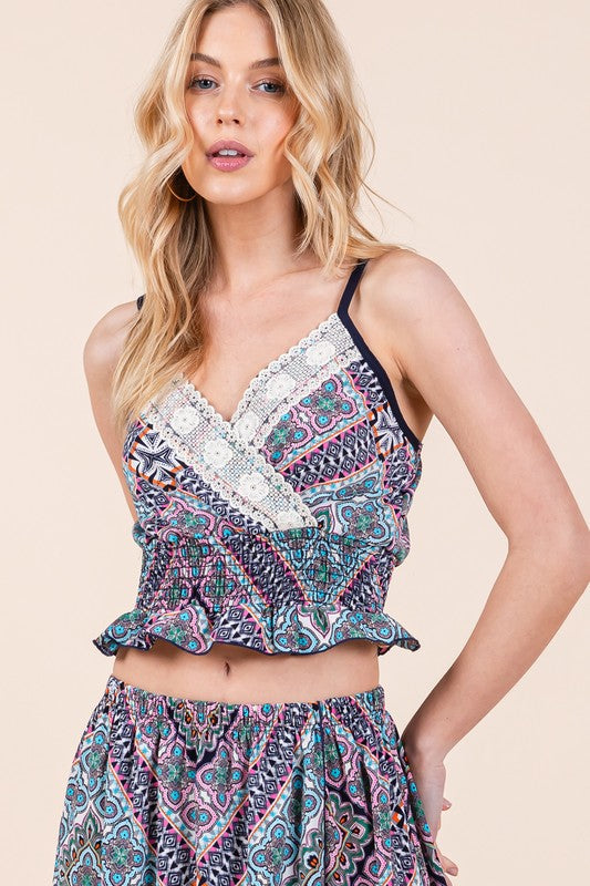 Orange Farm's Tribal Print 2PC Top & Skirt Set USA ??