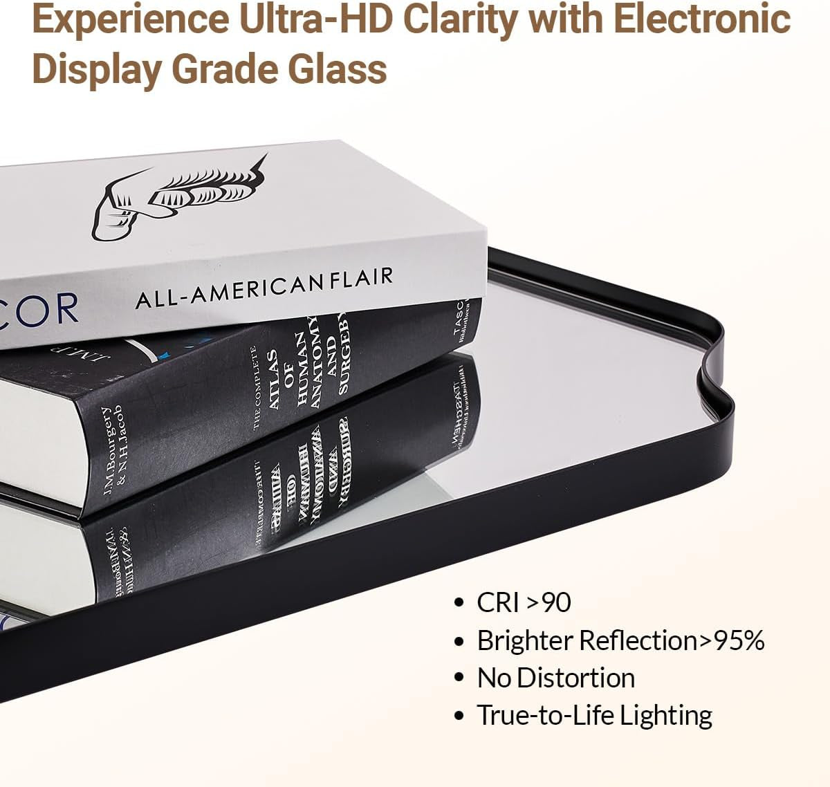 Black Bathroom Mirror, 22X30 Inch Asymmetrical Mirror, Irregular Wall Mirror in Stainless Steel Metal Frame, Modern Scalloped Mirrors Ideal for Bathroom, Bedroom (Horizontal/Vertical)-4