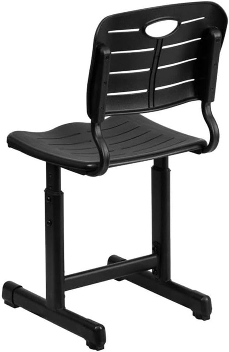 Adjustable Height Black Student Chair with Black Pedestal Frame-4