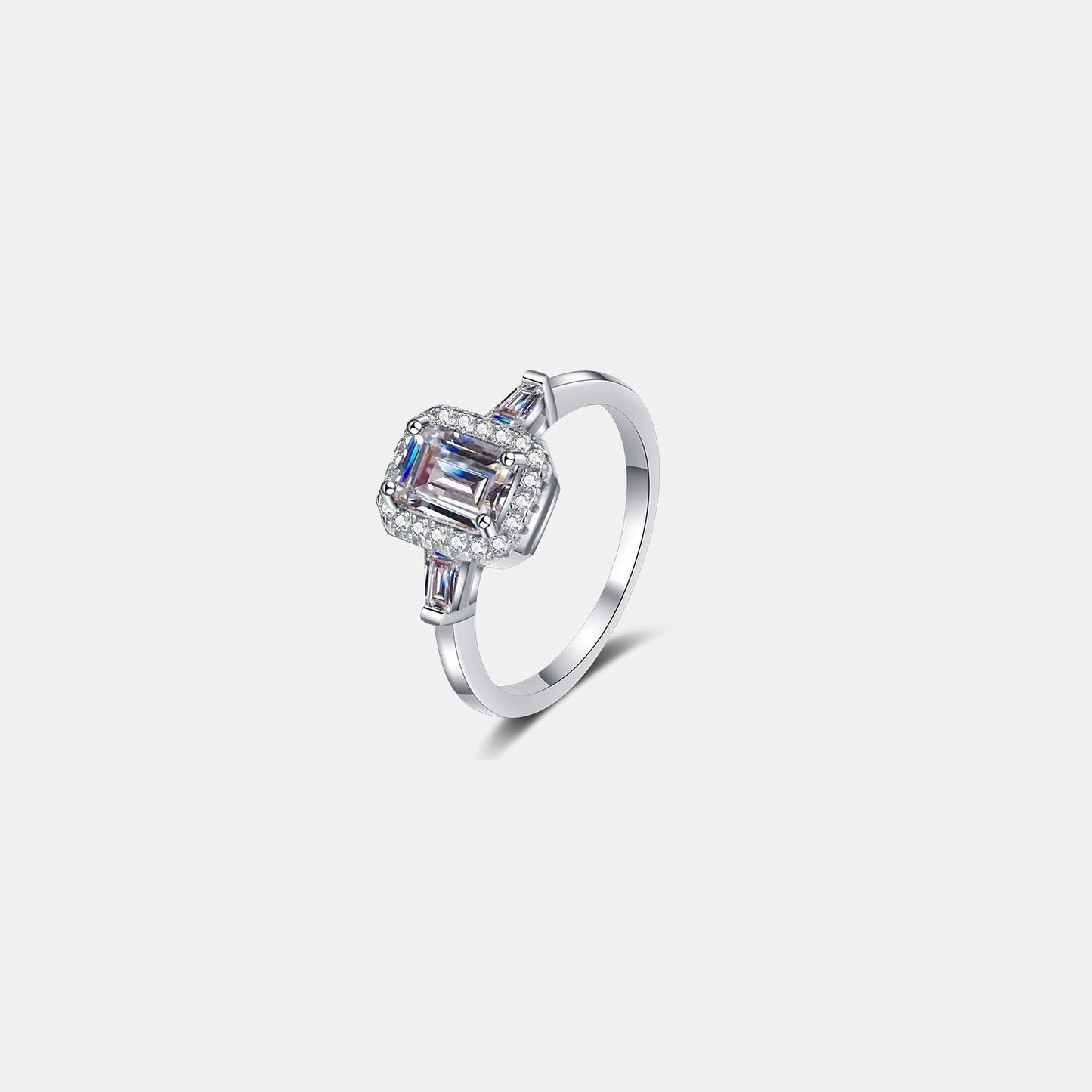 1 Carat Moissanite Sterling Silver Ring For Her Shine