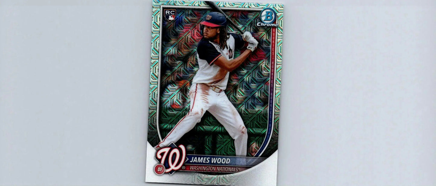 James Wood baseball card from 2025 Bowman Chrome Mojo Refractor collection