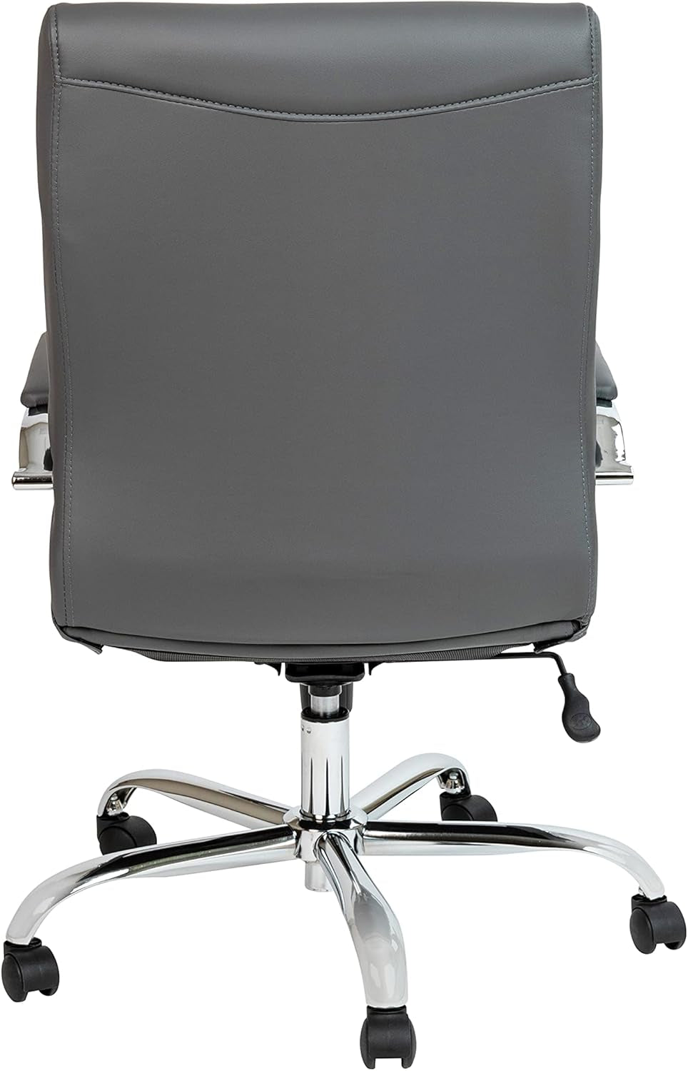 Gray LeatherSoft Office Chair, Swivel, Adjustable, Padded Arms-4