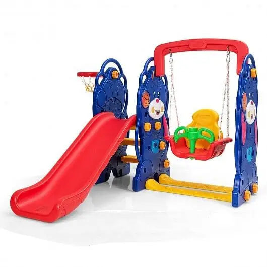 3-in-1 Toddler Climber and Swing Playset - Color:Multicolor - Swing & Playsets
