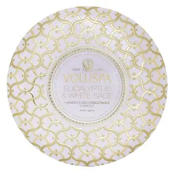 3 Wick Decorative Tin Candle - Eucalyptus & White Sage - 340g/12oz - 340g/12oz / 1 - Home Scent