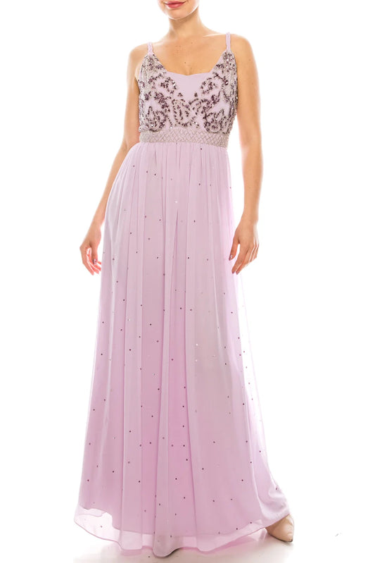 Decode Lilac-Blush Embellished Chiffon Maxi Gown Sizes 0/2/4/6 Available!