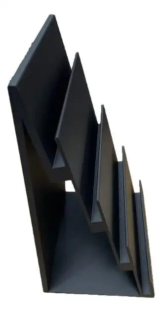 Black multi-tiered card display stand for SGC slabbed cards and trading card storage