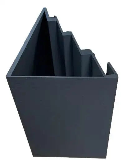 Dark gray stepped organizer bin for 4-Tier Trading Card Display Stand for SGC slabbed cards